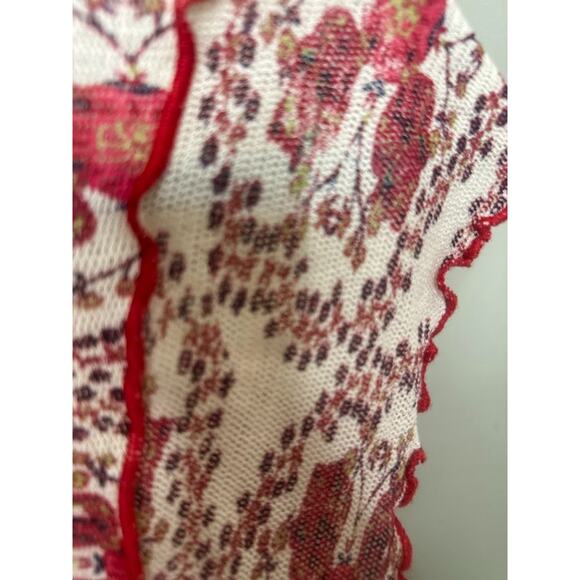 Free People Oh My Baby Tee Cropped Top Mesh Ruched Floral Boho Festival Large - Picture 5 of 10